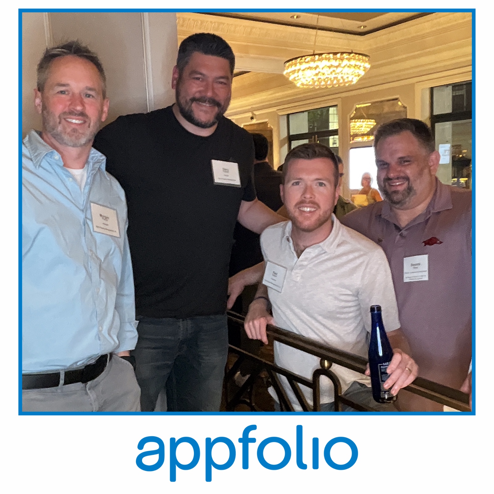 Morgan and Gary with fellow property managers at the AppFolio dinner event in New Orleans